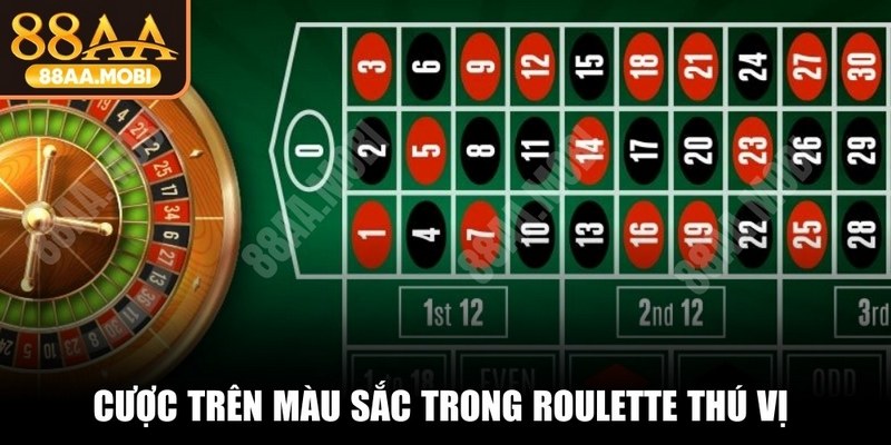 Cược trên màu sắc trong Roulette thú vị nhận thưởng gấp đôi